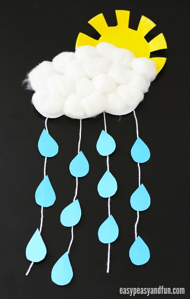 rain cloud and sun paper craft for kids