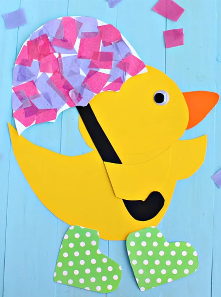 paper rainy day duck craft for kids