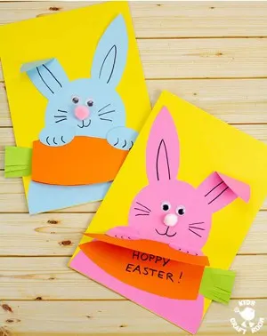 bunny and carrot card craft