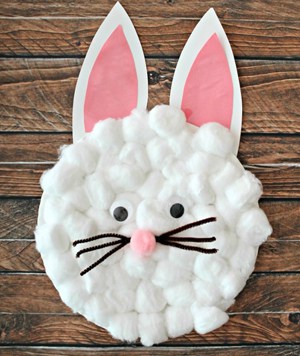 cotton ball rabbit craft