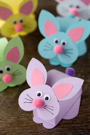 folded paper rabbit craft