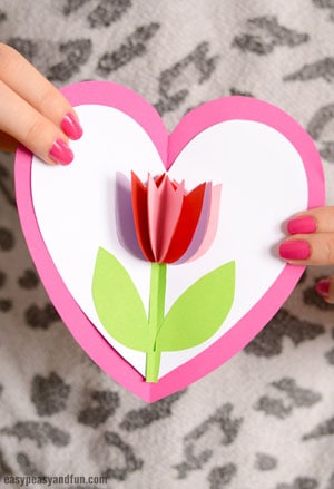 Heart tulip card craft