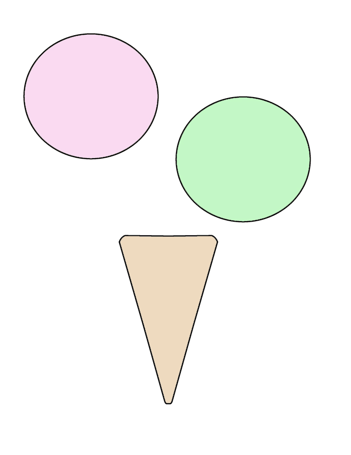 ice cream scoops cone colored