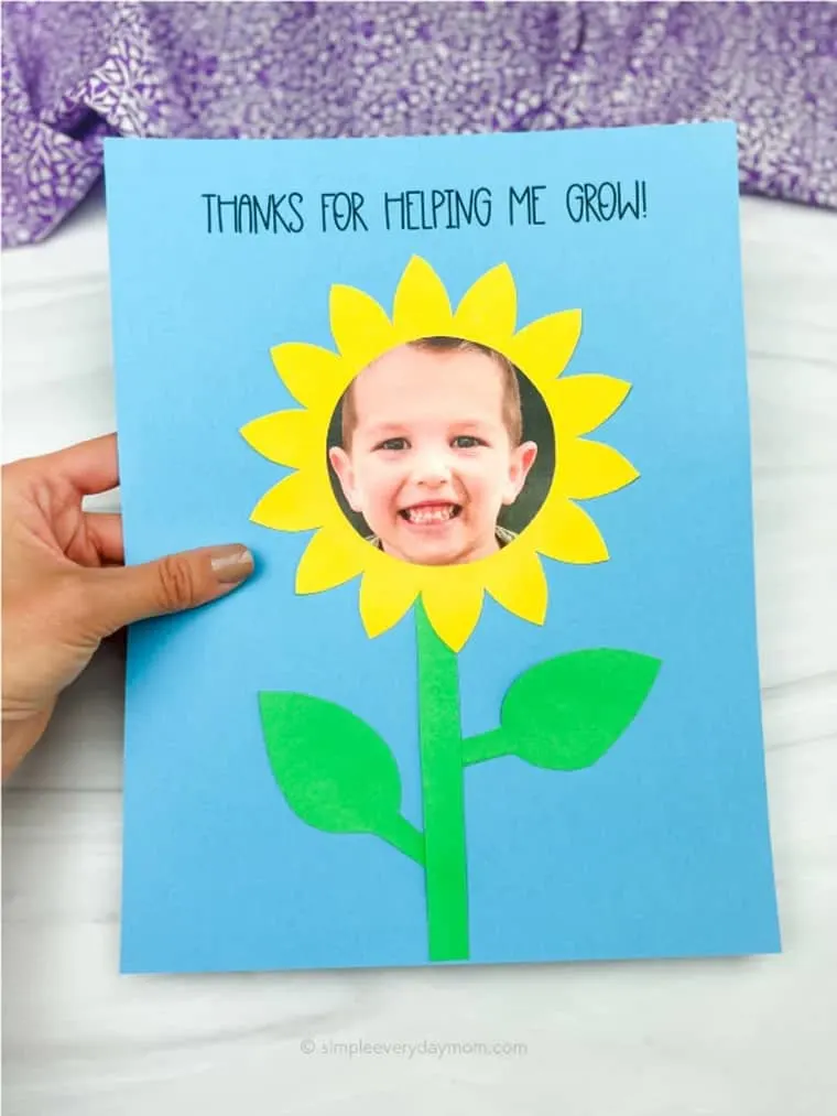 printable photo sunflower mother's day card