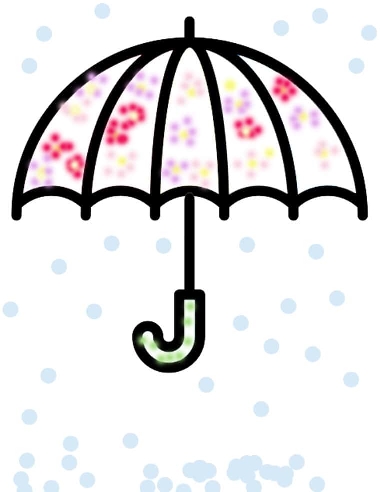 umbrella coloring template painted