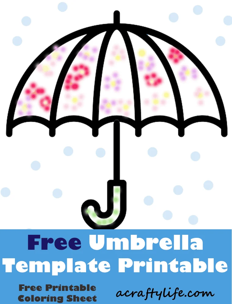umbrella coloring template painted