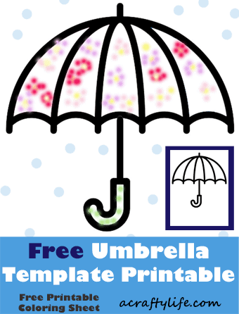 umbrella coloring template painted