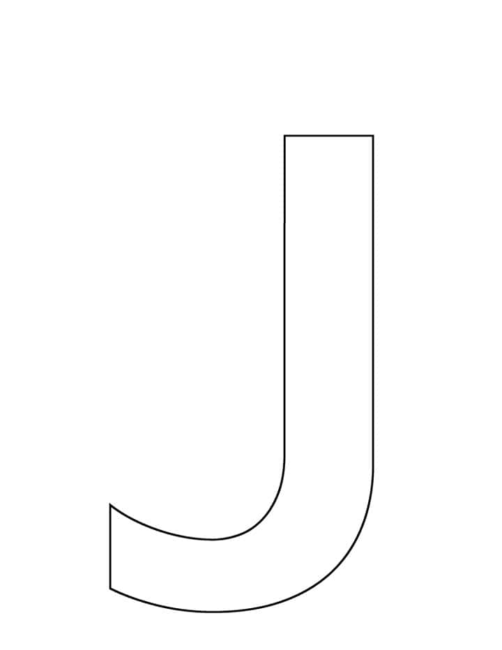 letter j outline template