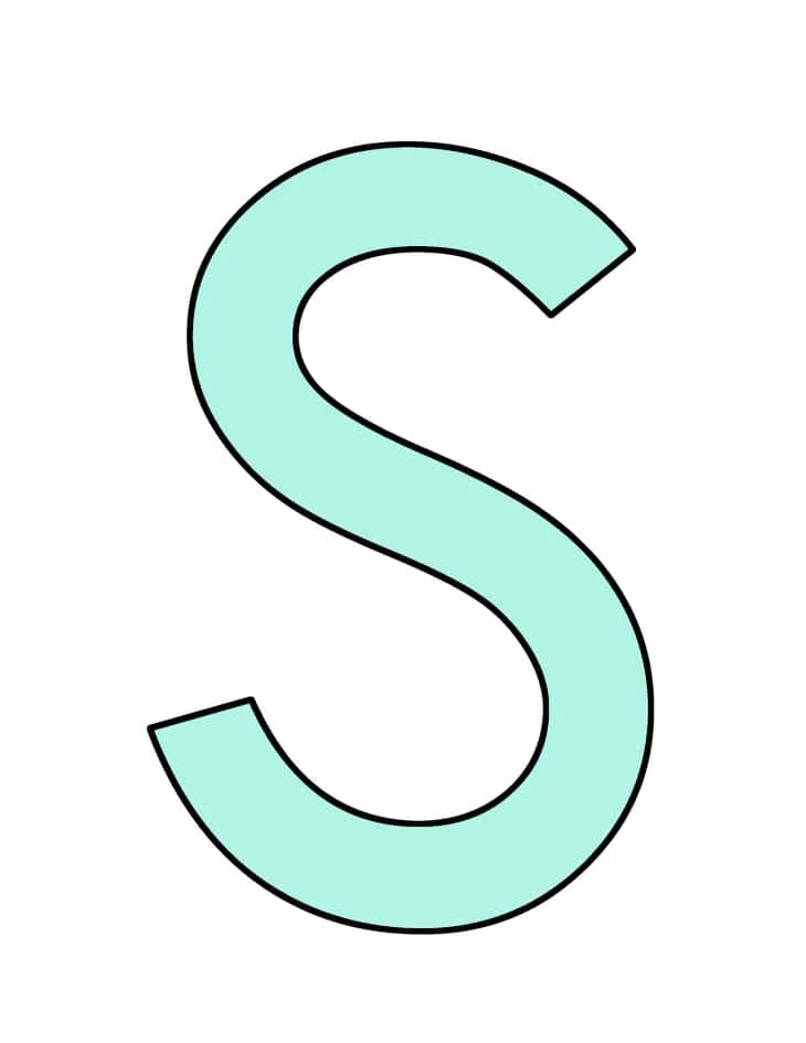 letter s is for shape craft preschool colored letter S