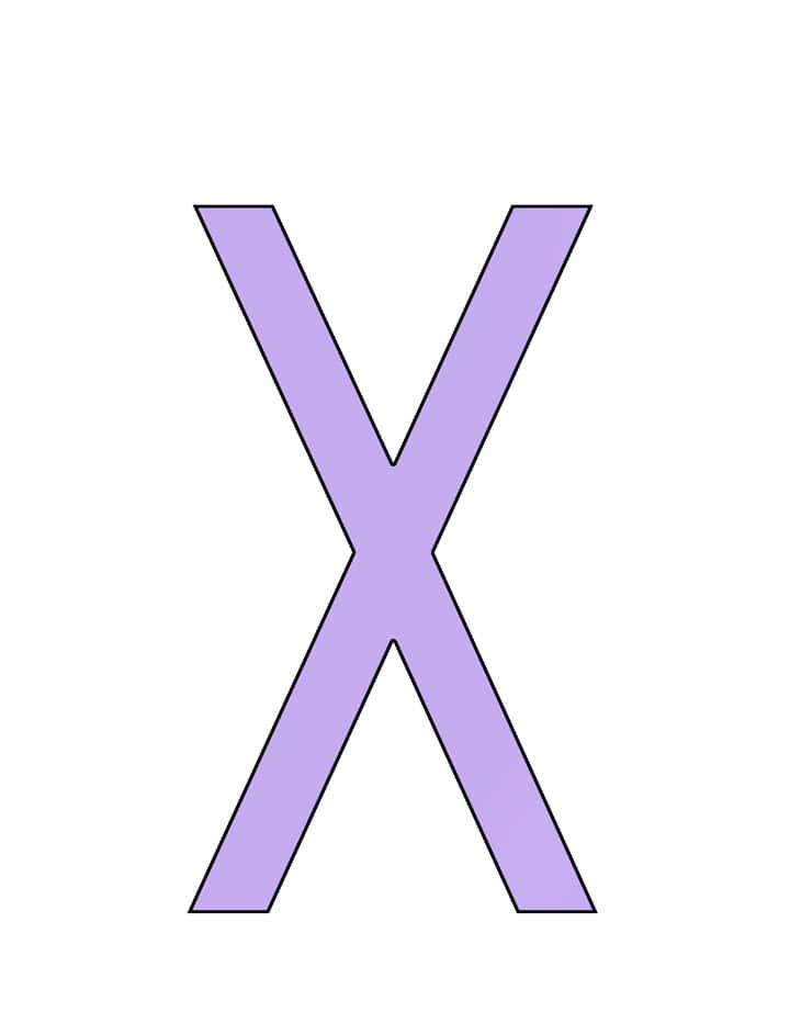 colored letter x for xylophone craft