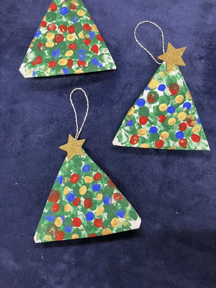 paper plate christmas tree ornament craft