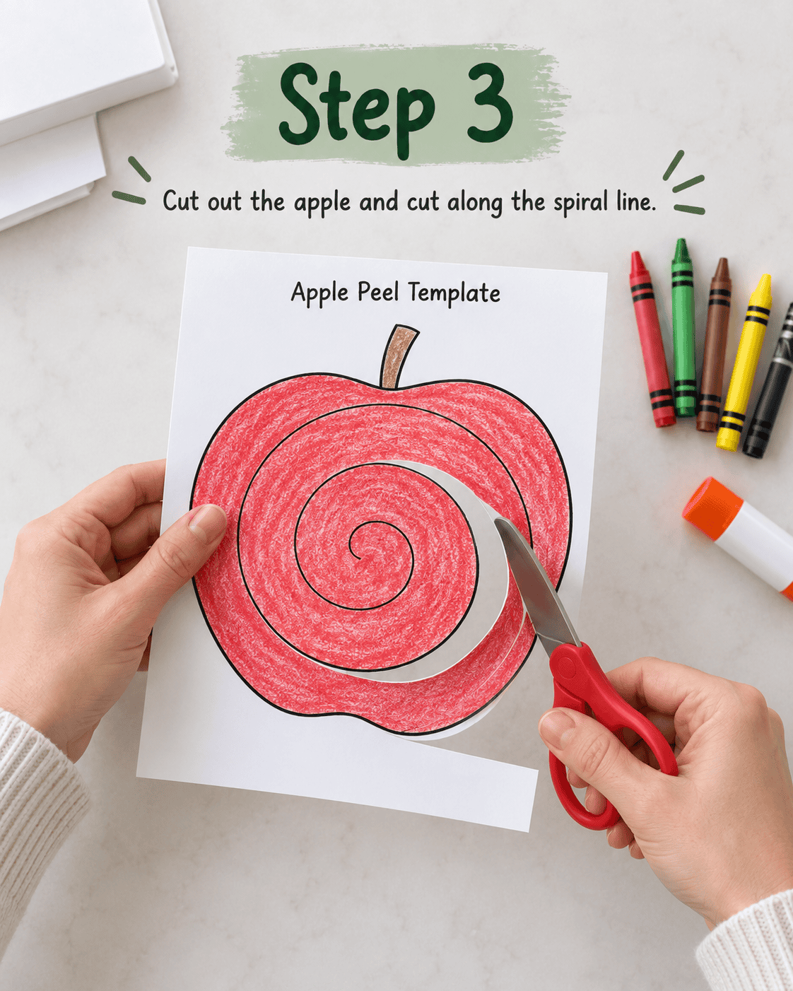 photo of step 3 of apple peel craft