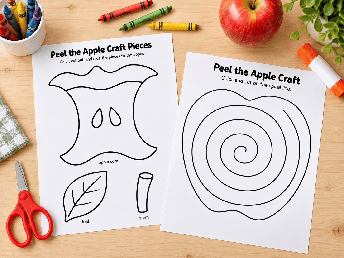 photo of apple peel printable